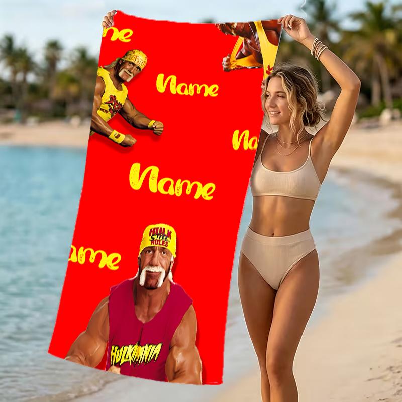 Customizable personalized beach towels Hulk Hogan themed designs.Suitable for the beach, yoga, sports;ideal as beach accessories