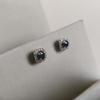 Silver Earrings with Natural Sapphire 0.985ct, Cubic Zirconias (2181040)