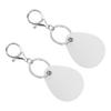 [PATIKIL] Leather Key Chain Leather Keychain with Key Ring Keychain Holder for Key ID Key Card, White