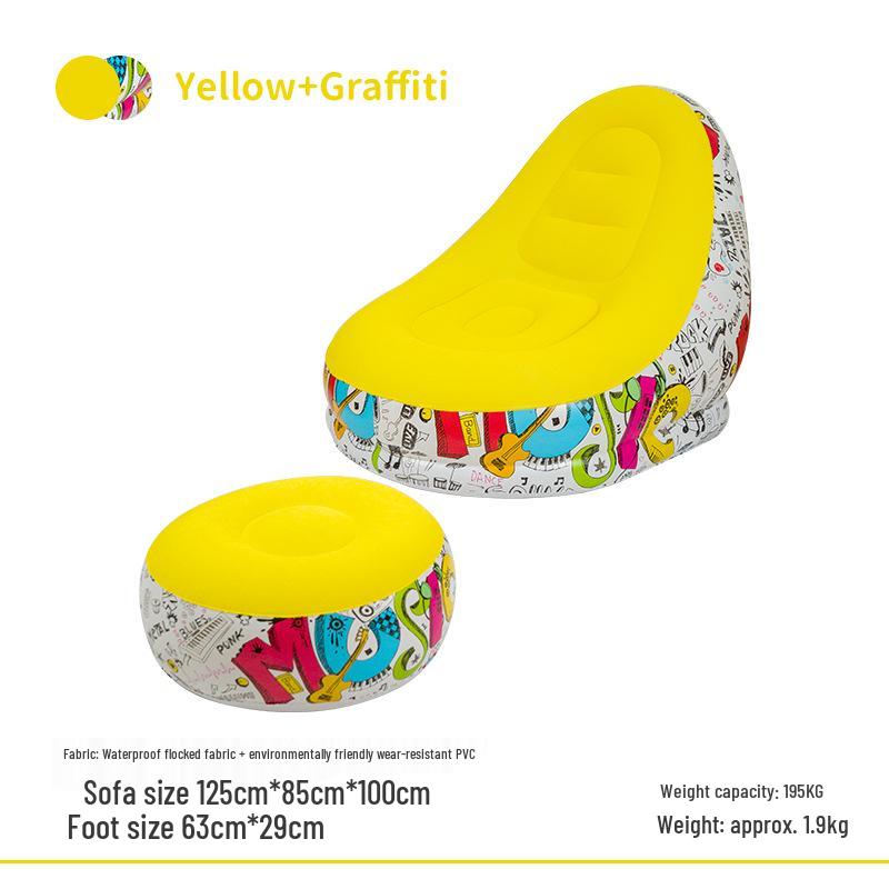 Портативное надувное кресло-диван - Утолщенное флокирование для кемпинга, отдыха или использования в спальне