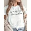 Легкая и прочная черная футболка с коротким рукавом с принтом 'Love'. Прямой эфир. Путешествовать. Идеально для повседневных прогулок, путешествий,