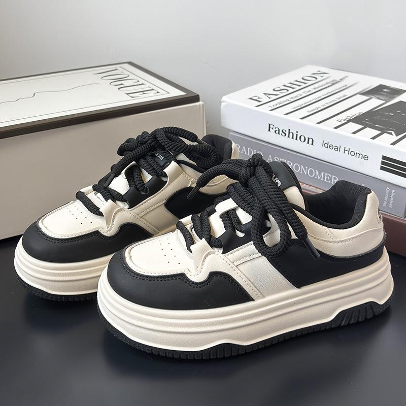 Milk White Platform White Shoes Women's Muffin Spring Heightening Casual Sports Shoes Fashionable, Comfortable and Durable