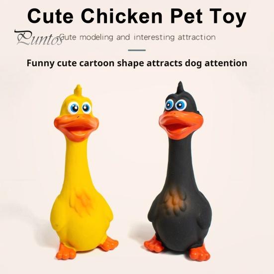 Latex Chicken Squeaky Dog Toy Funny Cartoon Duck Safe Non-Toxic Teething Toy Bite-Resistant Pet Interactive Toy Screaming Sound Pet Toys for Dogs