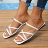 Модные женские шлепанцы большого размера с узким ремешком и открытым носком, модные шлепанцы на плоской подошве с квадратным носком, женские новые легкие шлепанцы на квадратном каблуке Mujer