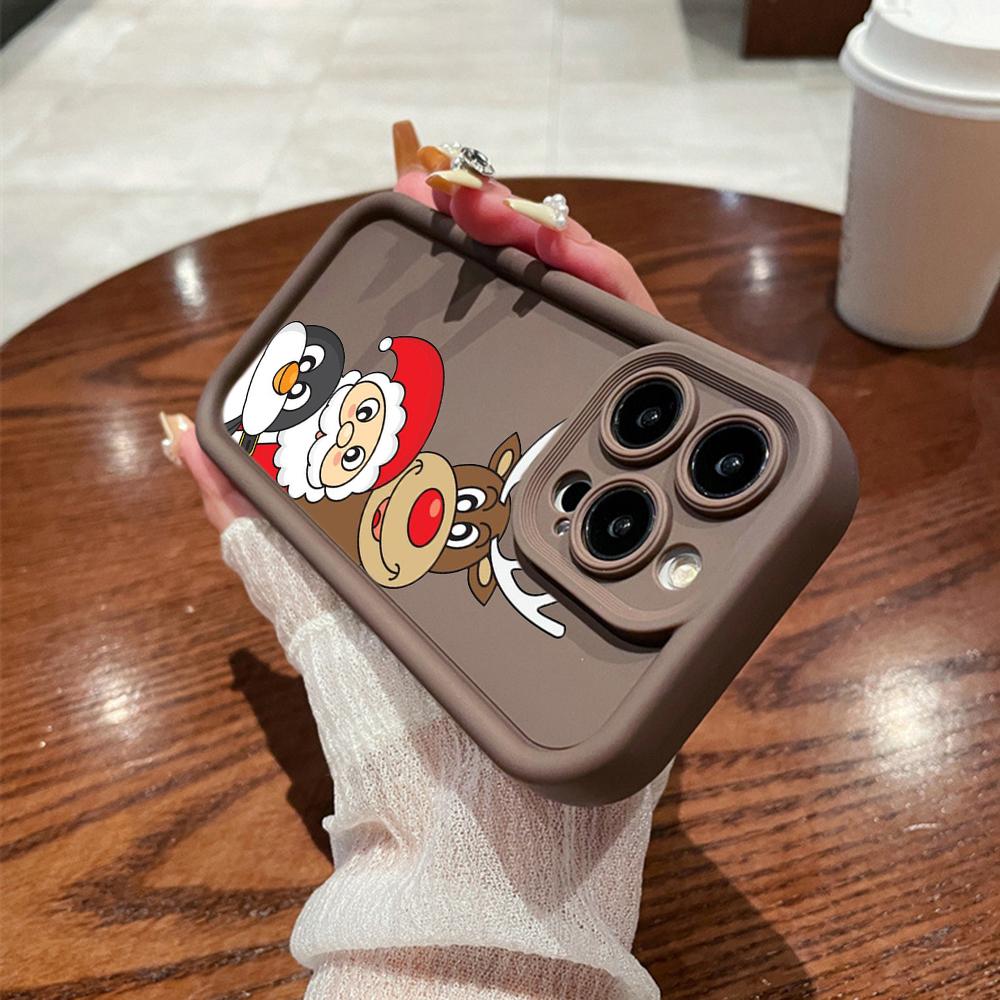 N102 Счастливого Рождества, Нового года, мягкие чехлы для телефонов с ангельскими глазками для iPhone 16, 15, 14, 13, 11, Pro Max, 8, 7, 6s Plus, 12 mini, XR, XS Max, SE, противоударный чехол