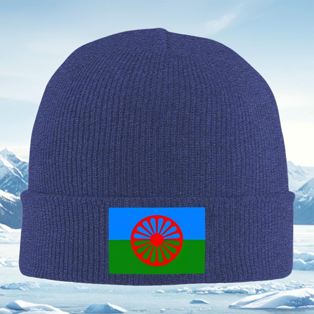 Wheel central sky grass emblem Men Women Unisex Knitted Hat Beanie Pullover Cap Winter Thermal Warm Christmas Outdoor Cycling Hi