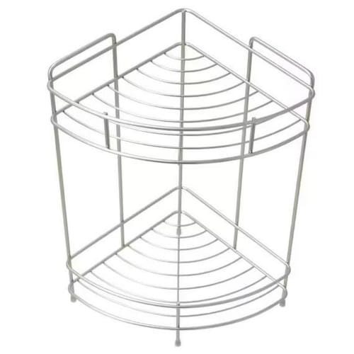 NITORI (NITORI) Wire Bath Rack, Corner, 2 Tiers, FB3002, Silver, 19.5cm Wide X 19.5cm Deep X 36.5cm High, Product Code: 8512186