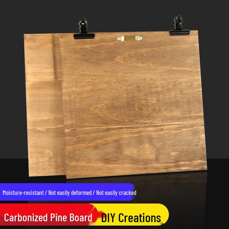 Carbonized Pine Oil Painting Frame Board - Acrylic Powder, No Frame Needed, Retro DIY Solid Wood.