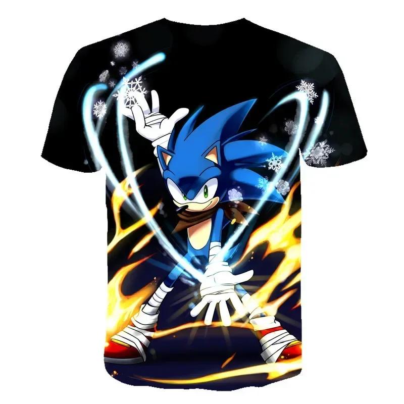 2025 MINISO The Summer New Style Sonic T-shirt Kids Clothing Boys Cartoon Game Sonic Boys Clothes Children T-shirt Clothes for Girls