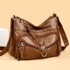 Мягкая кожаная сумка через плечо женская винтажная сумка через плечо большой емкости сумка для мамы среднего возраста