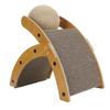 Cat Scratcher Cat Scratch Pad with Rotatable Ball Vertical Curved Cat Scratching Pad Cardboard for
