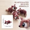 3D-печатная шарнирная фигурка броненосца с большими глазами, подвижная фигурка животного, декор