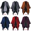 Этническая женская шаль пончо из искусственного кашемира с цветными блоками, жаккардовая драпировка в этническом стиле, длинная негабаритная драпировка