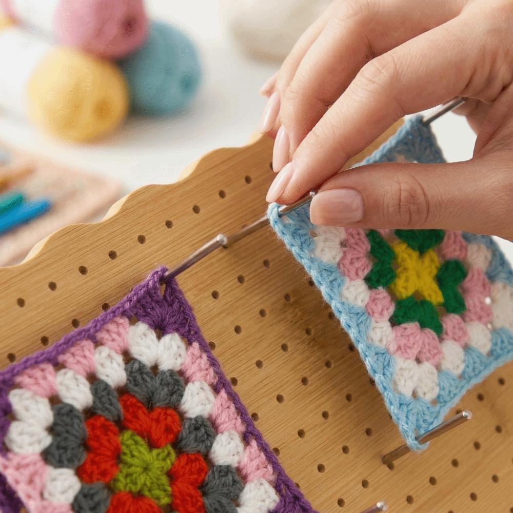 Аксессуар для вязания DIY Квадратные деревянные доски для блокировки вязания крючком Доска для вязания квадратная Деревянная доска для вязания Многоразовый ручной работы Коврик для блокировки вязания Наволочка