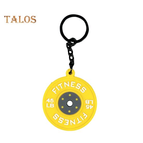 Фитнес-брелок-подвеска из резины и металла для тренировок, штанги, тяжелой атлетики, тренажерного зала, брелок для ключей, напоминание о подарке