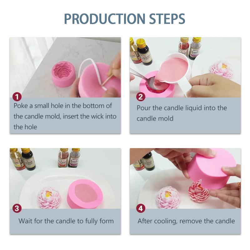 Силиконовая форма для свечей «сделай сам», форма для мыла с цветком пиона, подарок ручной работы для ароматических свечей, шоколадного льда