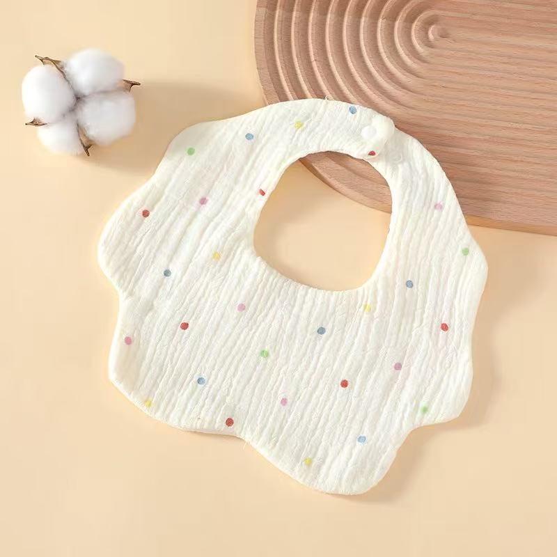 Class A Pure Cotton Petal Bib 360 Degree Rotating Breathable Absorbent Newborn Saliva Towel Baby Bib