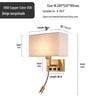 American Style LED Wall-Mounted Bedroom Lamp with Fabric Shade for Reading and Mobile Use