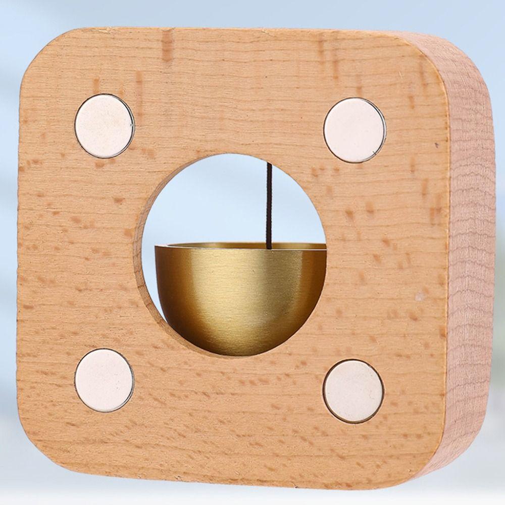 Kawaii Solid Wooden Magnetic Doorbell Japanese Style Entrance Door Bell Pendant Desk