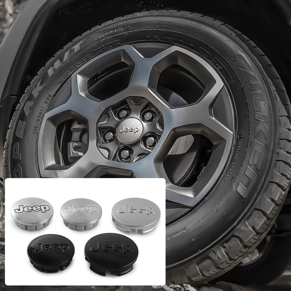 55/64MM 4Pcs Car Styling Wheel Center Hub Cap Covers Badge Accessories For Jeep Wrangler Renegade Compass Gladiator Cherokee JL