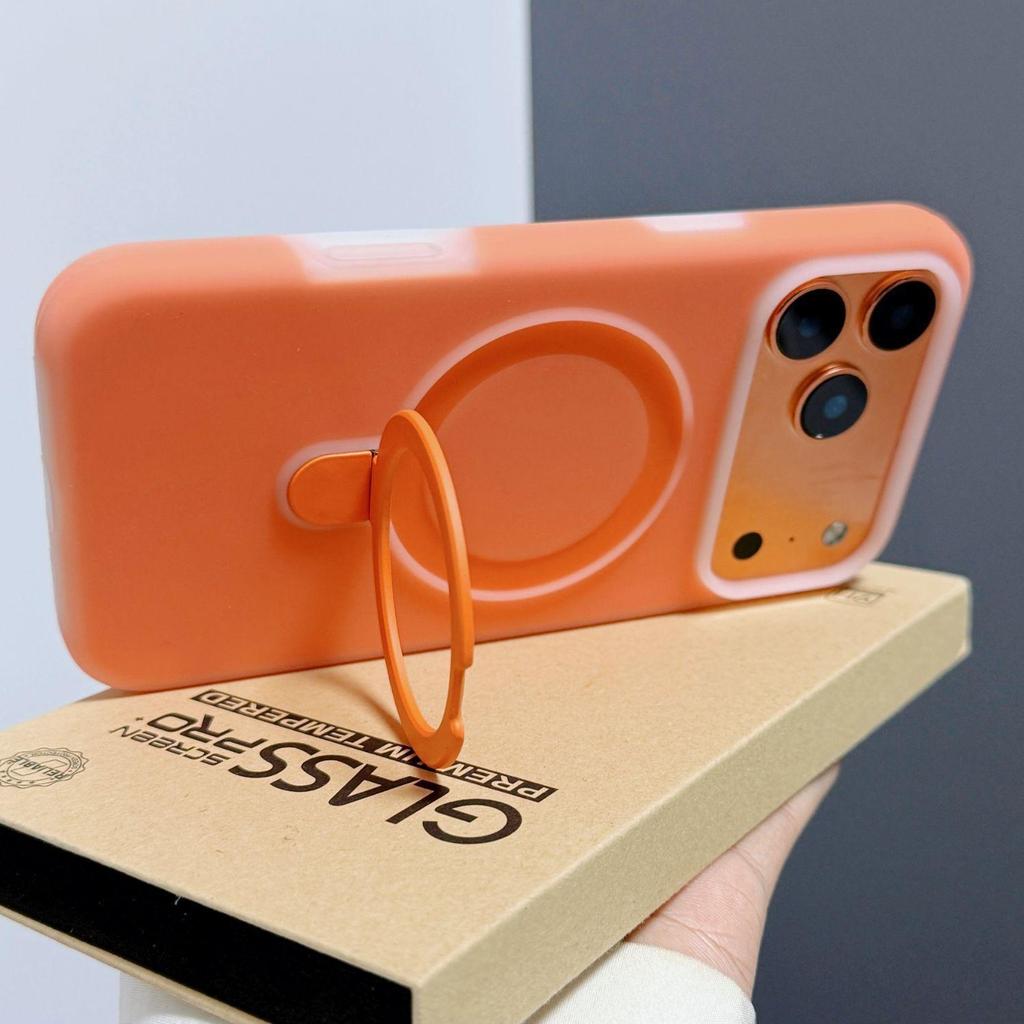 Чехол Liquid Jelly для iPhone 17 PM с магнитной подставкой, противоскользящей защитой и полным покрытием.