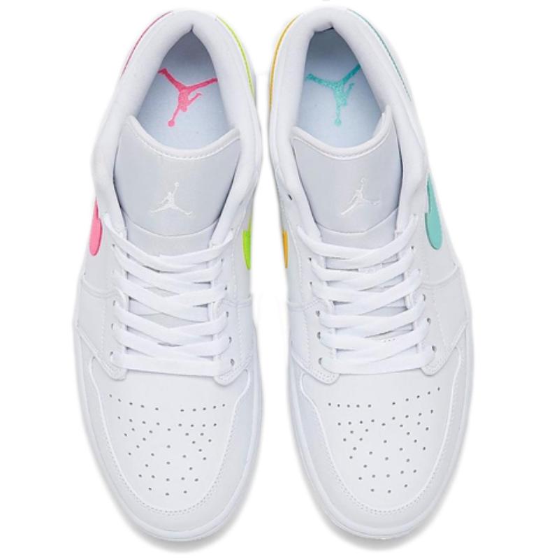 Jordan 1 Низкие белые многоцветные Swoosh Jordan CW7033-100