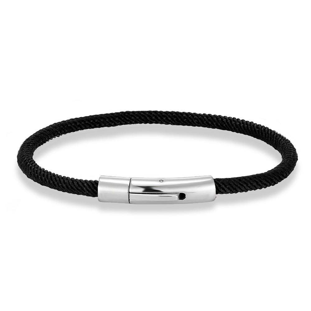 Trendy Men Minimalist Rope Bracelet Outdoor Camping Rescue Emergency Rope Bracelet For Women Stainless Steel Snap Clasp