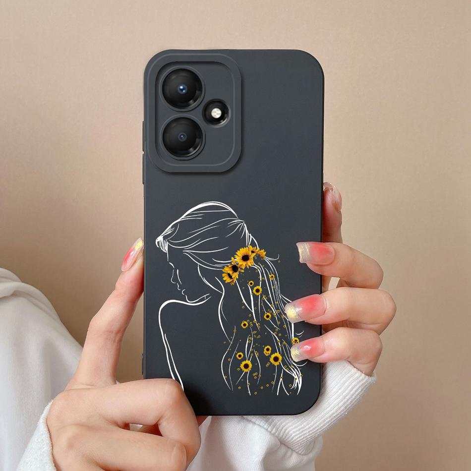 For Infinix Hot 30 Play 30i Phone Case Cartoon Liquid Silicone Full Protection Anti Drop Cover For Infinix Hot30 30Play Bumper