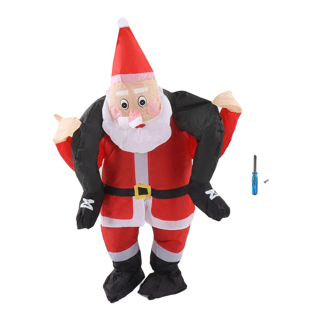 Santa Costume Funny Father Christmas Riding Inflatable Show Party Cosplay Role Playing Props