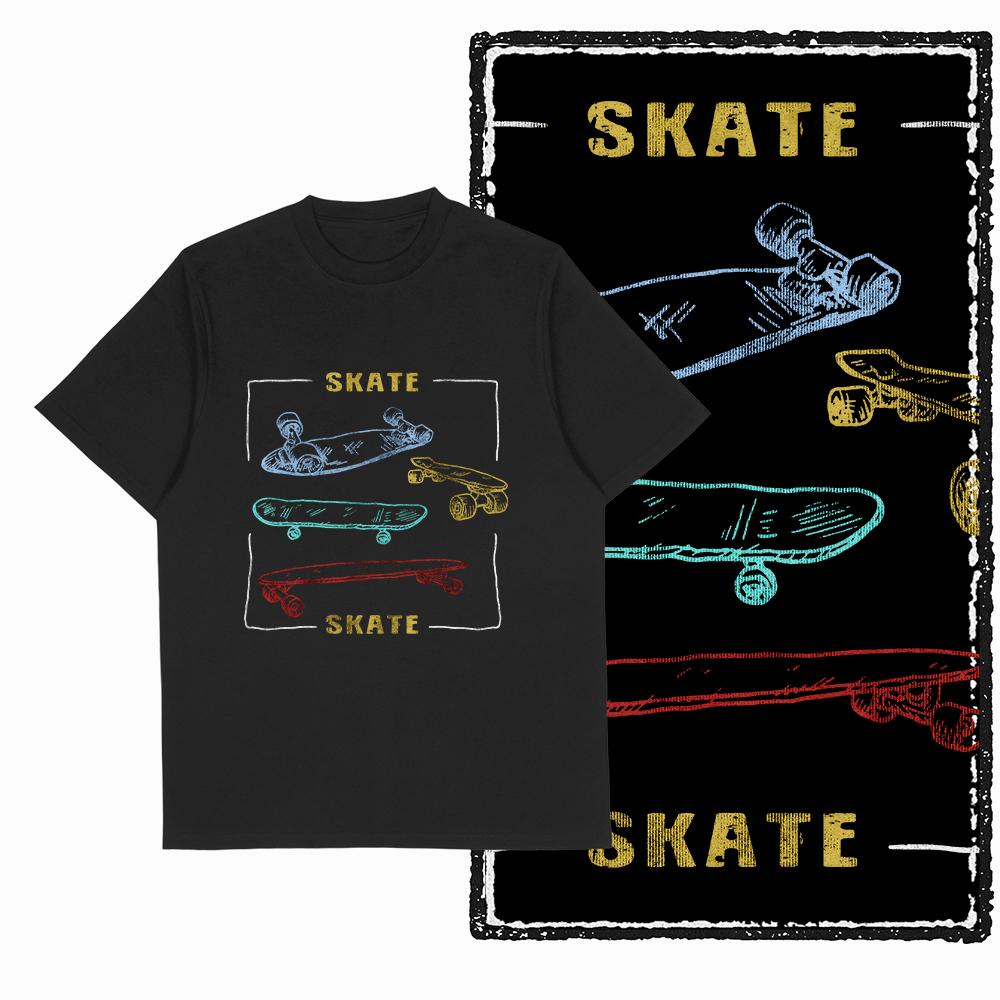 Coolmind YD скейтборд Хлопковая Эксклюзивная Графика Мужская футболка для мужчин хлопок Большой Размер скейт Крутая ЧЕРНАЯ мужская оригинальная футболка