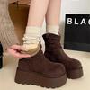 2025 Winter Women Warm Cotton Snow Boots Comfort Fur Shoes Concise Platform Thick Bottom Short Botas De Mujer