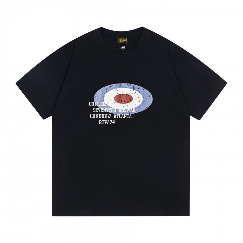 Mens Breathable Cotton Graphic Tee Loose Fit Short Sleeve T-Shirt Fall Casual Wear