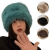 Зимняя шляпа-ведро из искусственного меха Винтажная шляпа-клош Рыбацкие кепки для улицы для женщин