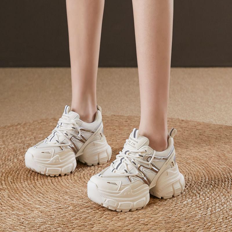 Fujin 9 см из натуральной коровьей кожи, женские массивные кроссовки, удобные вулканизированные ботильоны, ботильоны на плоской подошве, дышащая летняя обувь