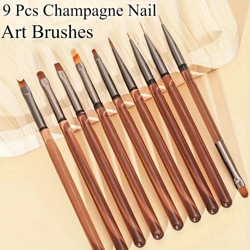 9 UV Gel Pen Nail Brush DIY Nail Brush Acrylic Painting Brush, Eyeliner for Nail Design Nail Tip Display Painting Tools.