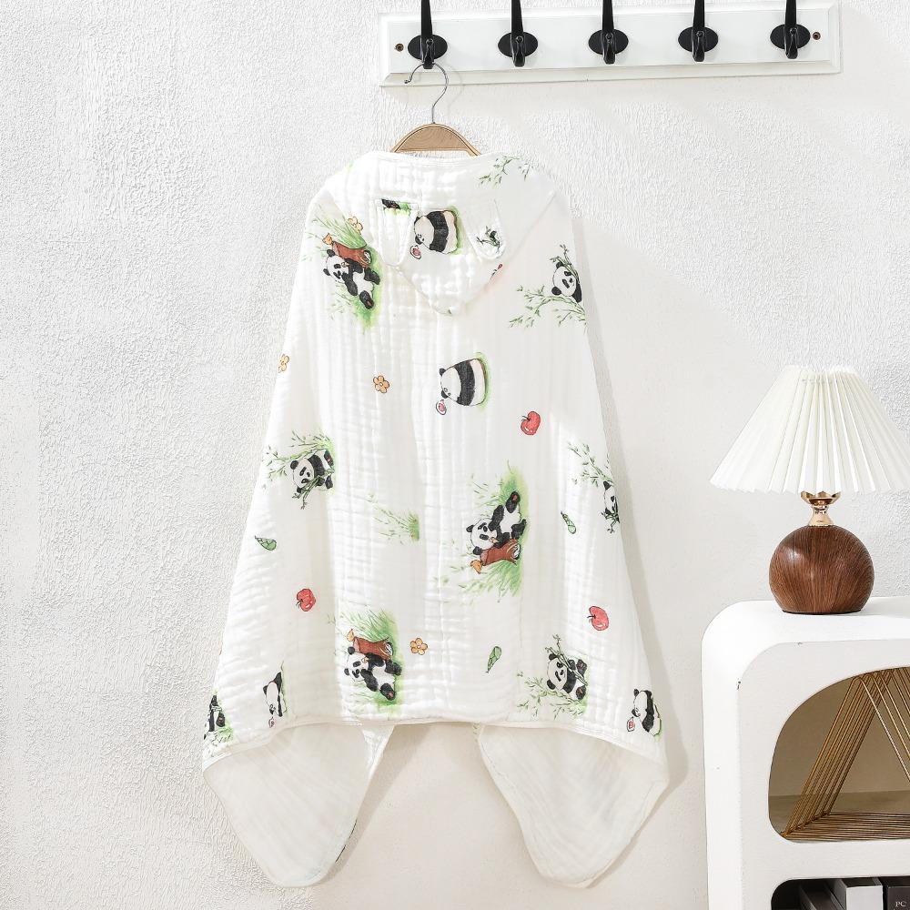 Rabbit Cartoon Blanket Wrap Cotton Sleepwear Bathrobe Cloak Hooded Cape Towels Beach