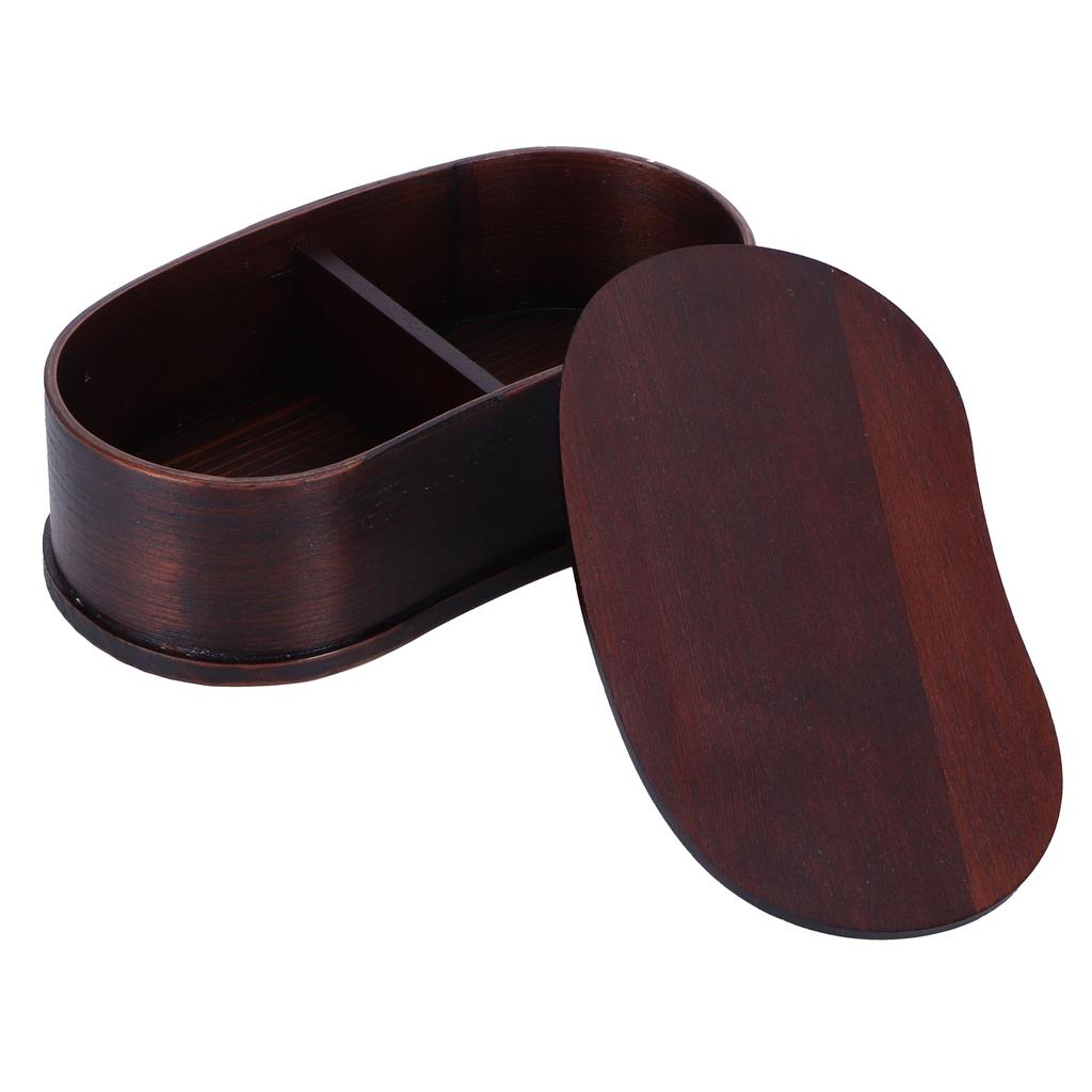 Портативный набор ланч-боксов Японский деревянный контейнер для хранения еды для дома, пикника 17x9см Расписанный