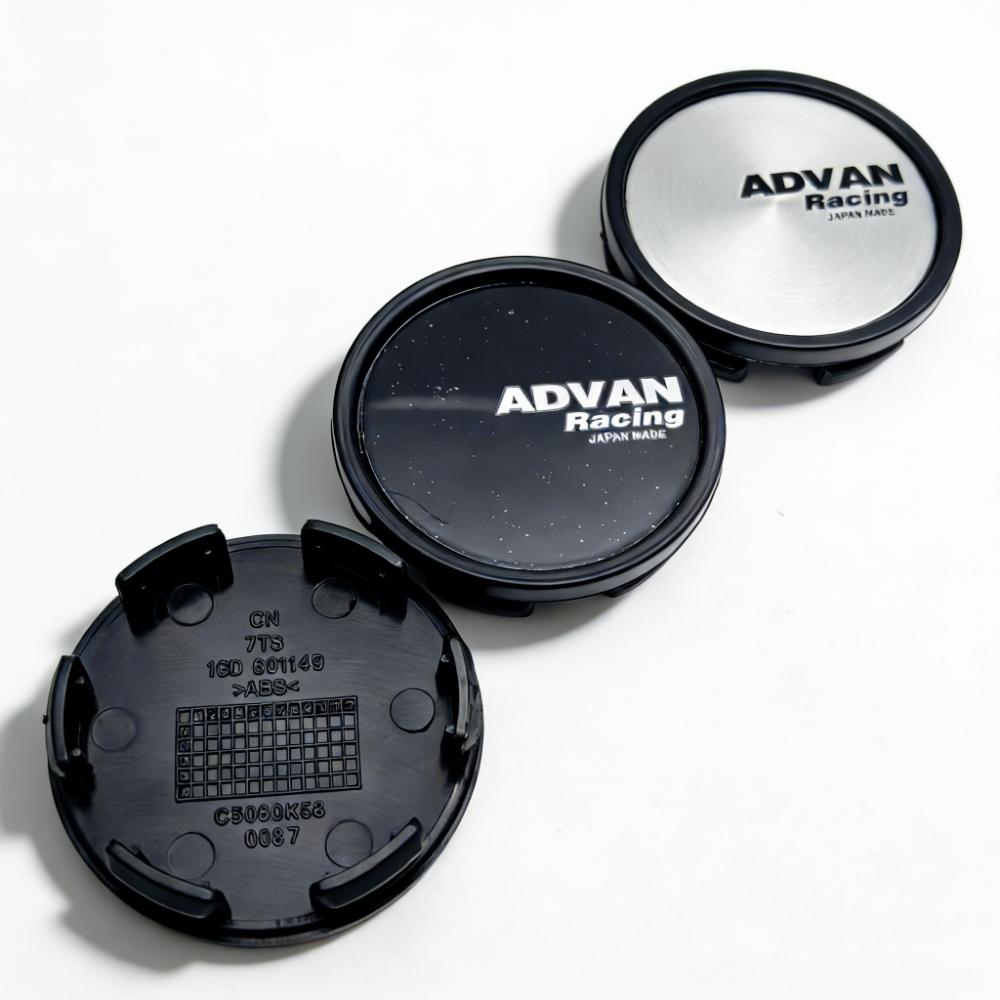 4pcs Advan Racing Logo Emblem Car Wheel Center Caps 58MM Clip 53MM Wheels Hub Cap Rim Hubcaps Dust Cover Replace Car Accessories