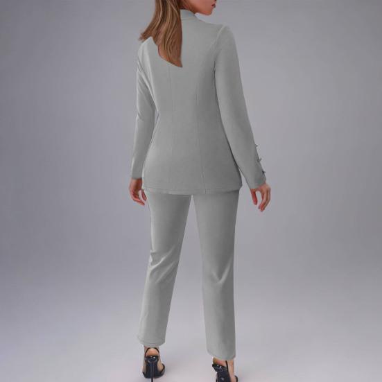 Женский брючный костюм, двубортный блейзер, комплект из 2 предметов, деловой наряд, женский офисный рабочий жакет и брюки