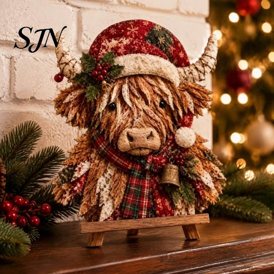 Christmas Craft Kits for Home Decor Patchwork DIY Kit, Santa Snowman Tree Fabric Rustic Making Vintage Holiday Sewing Kit Adults, Handmade