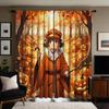 2 шт. HD кленовый лист лес принц Джек-фонарь занавеска с тростью в руке желтый галстук цифровая печать занавеска домашний декор sty