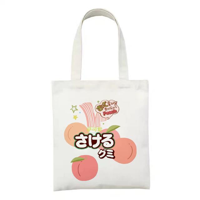 Shopping Bags Women Sweet Kawaii Bear Printed Canvas Daily College Handbag Harajuku Korean Style All-match Female Shopper Bag