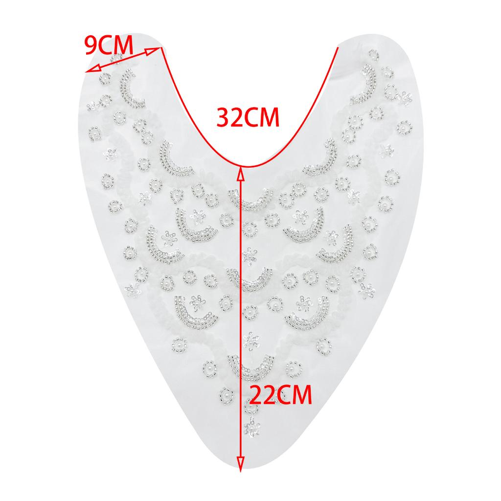 Embroidery Beaded Collar With Decorative Women'S Clothing, Lace Three-Dimensional Placket Front Collar Accessories Neckline
