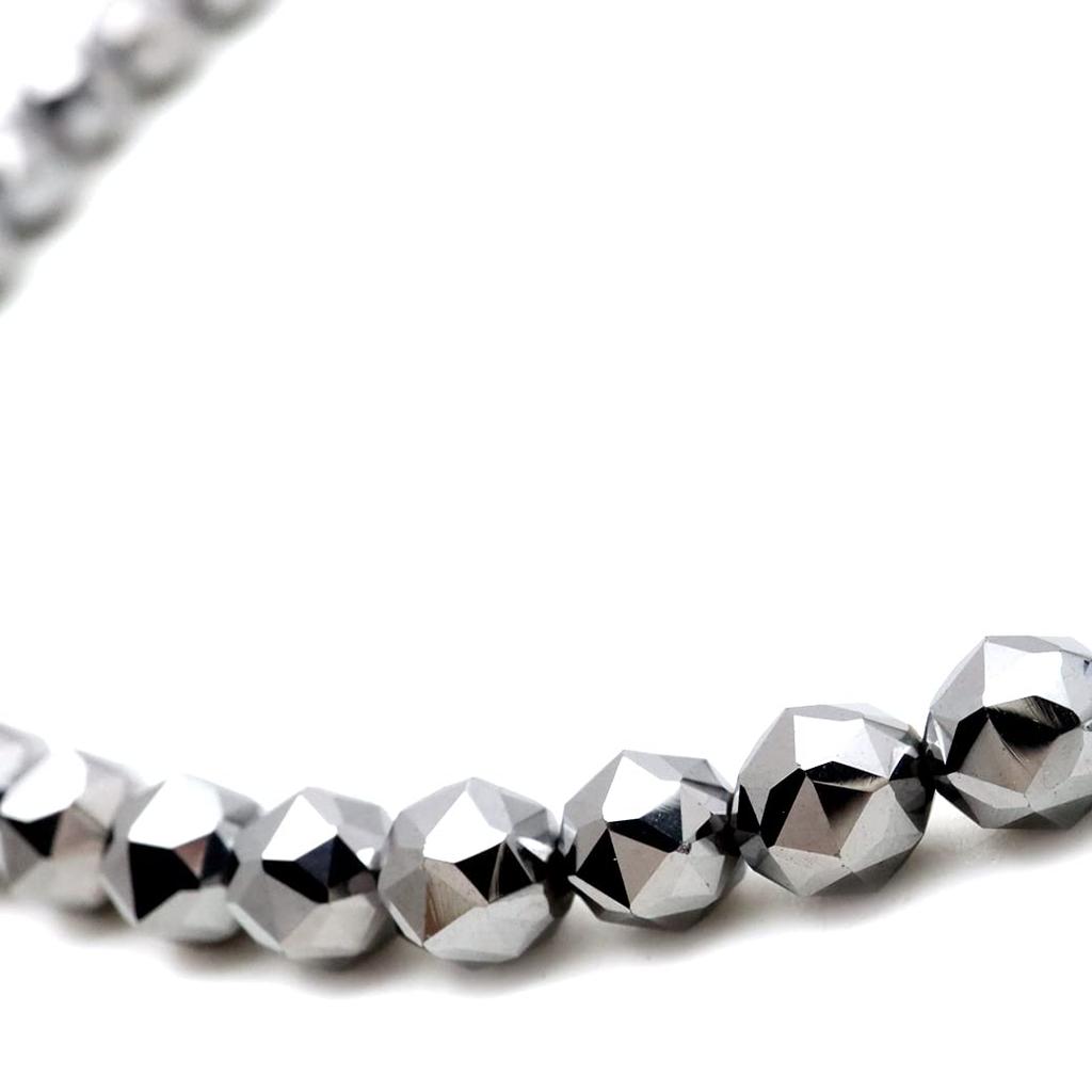 Terahertz Ore Necklace 6mm Star Cut Power Stone Natural Stone Magnet Type Length 40cm [GOLD STONE] Approx.