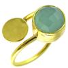 [P2282] - Artisanal Gold-plated Ring 'Princesse Ottomane' Golden Green