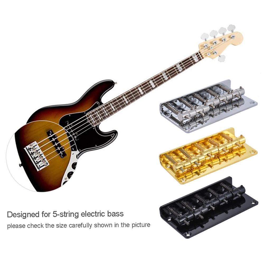 Комплект бриджа с 5 седлами для 5-струнной электробас-гитары, запчасть для замены, черный