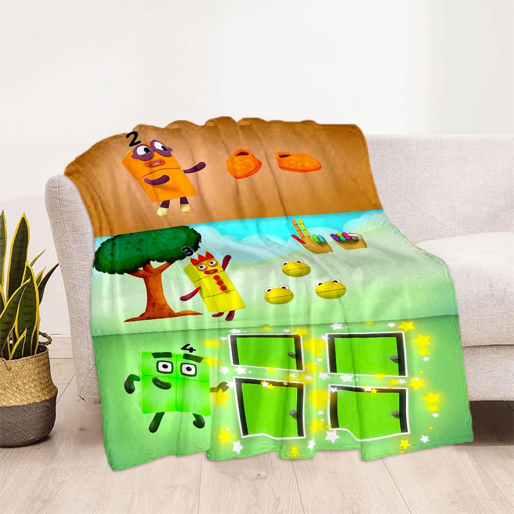 Number Blocks Adventure Flannel Blanket-Soft and Suitable for Sofas,Beds,Offices,Travel,All Seasons,Great Gift for Holidays and Birthdays.
