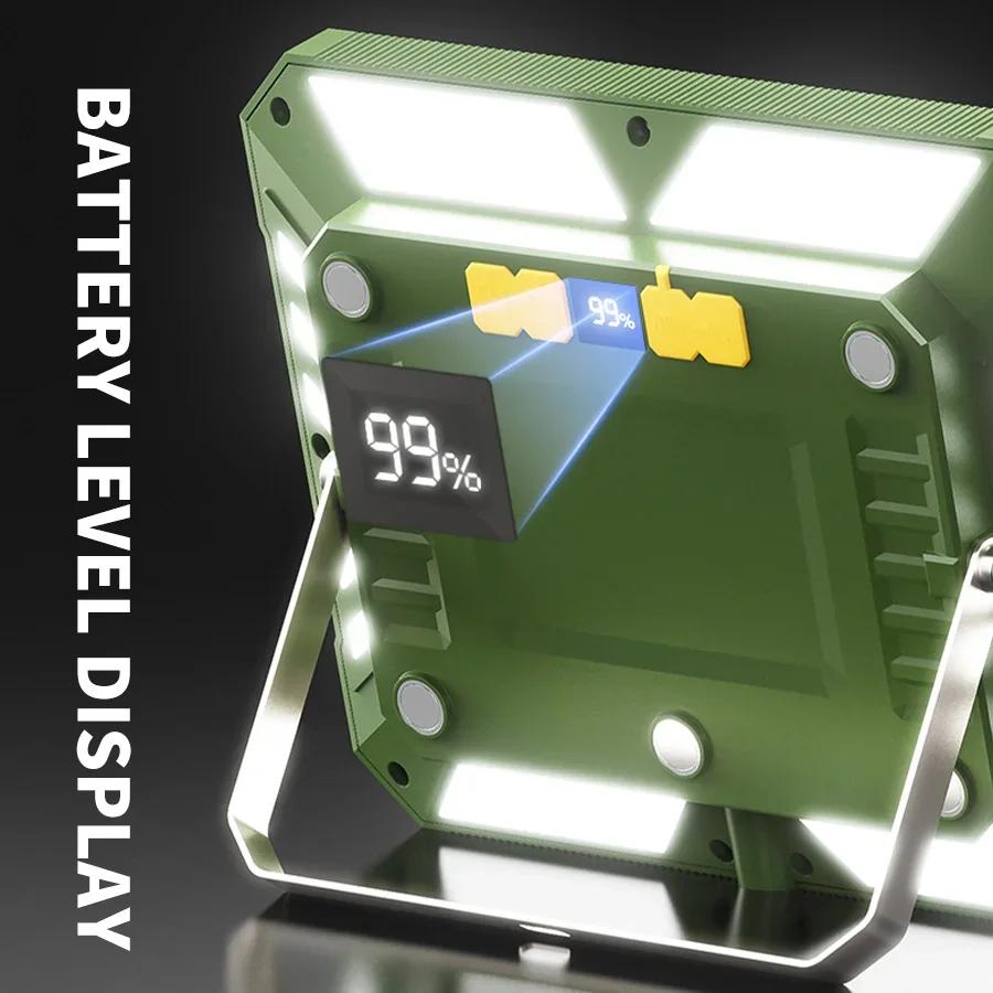 Перезаряжаемый светодиодный кемпинговый фонарь, 6 режимов освещения, мощный водонепроницаемый портативный подвесной фонарик для улицы, аварийное освещение