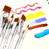 Набор из 10 кистей для рисования с деревянными ручками, мягкие нейлоновые кисти-лайнеры для акварели, двойного назначения, кисти для макияжа, художественные принадлежности