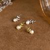 Leaf Pearl Earrings Light Luxury High-end and Versatile Autumn and Winter Style Daily Ear New Style for Women